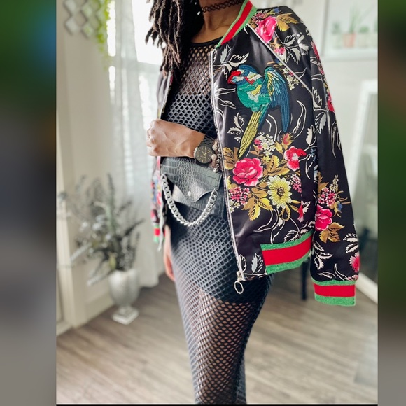 L'aveugle Par Amour Multicolored Bomber Floral Garden Jacket XS - Picture 1 of 11